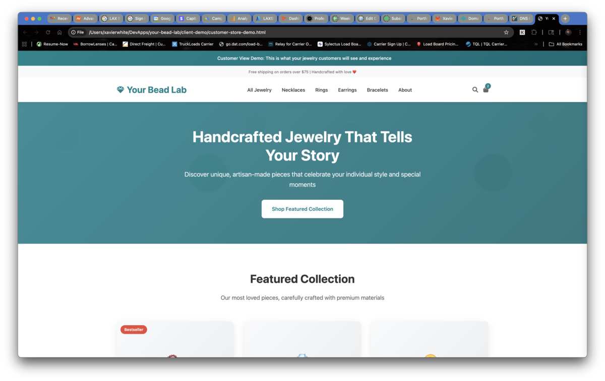 The Bead Lab NJ - Custom Jewelry E-commerce Platform